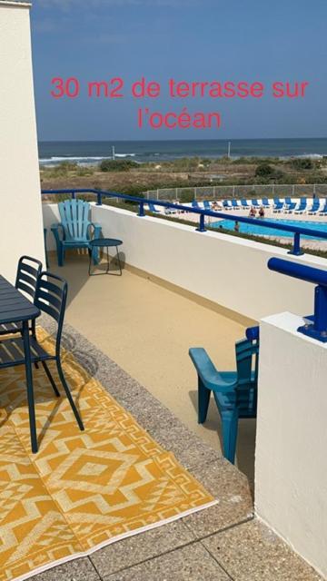 Bleu Marine Vue Ocean, 2 Chambres, Terrasse 30M2, Parking Privatif Et Piscine En Ete Лакано Экстерьер фото